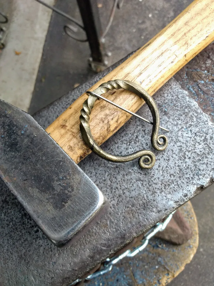 Forged Medieval Cloak Pin