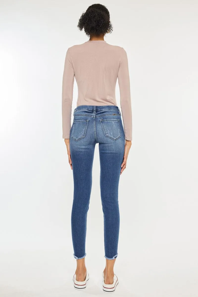 Frayed Ankle Skinny Jeans