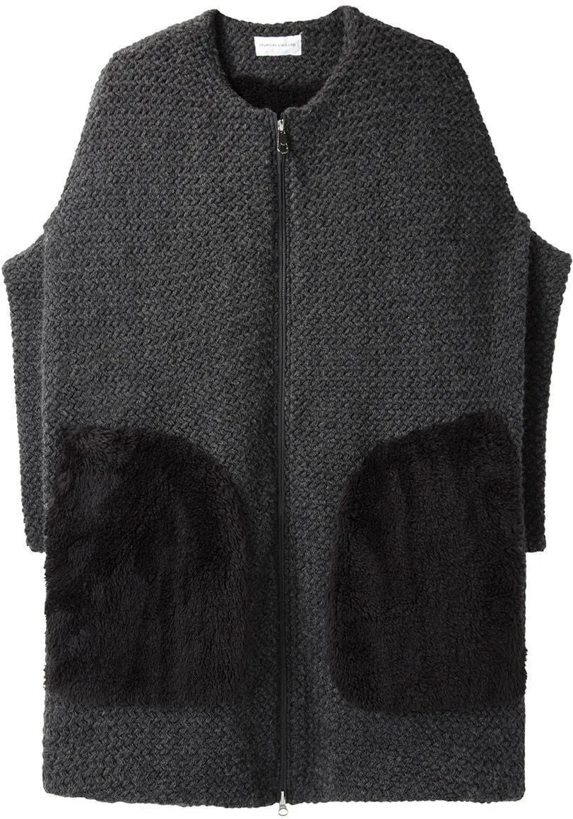 Fur Pocket Knit Jacket