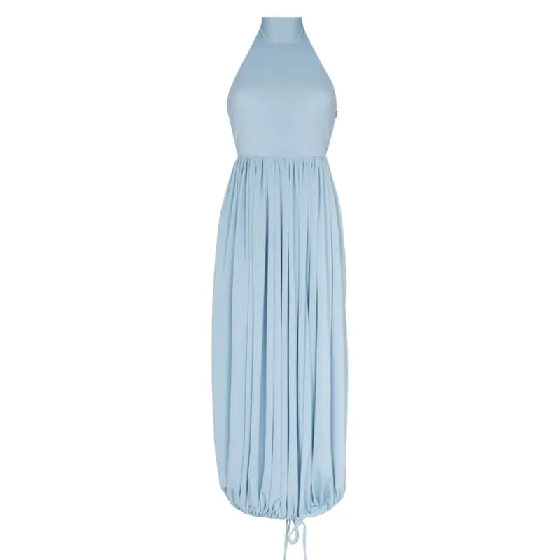 Gathered Dress in Light Blue