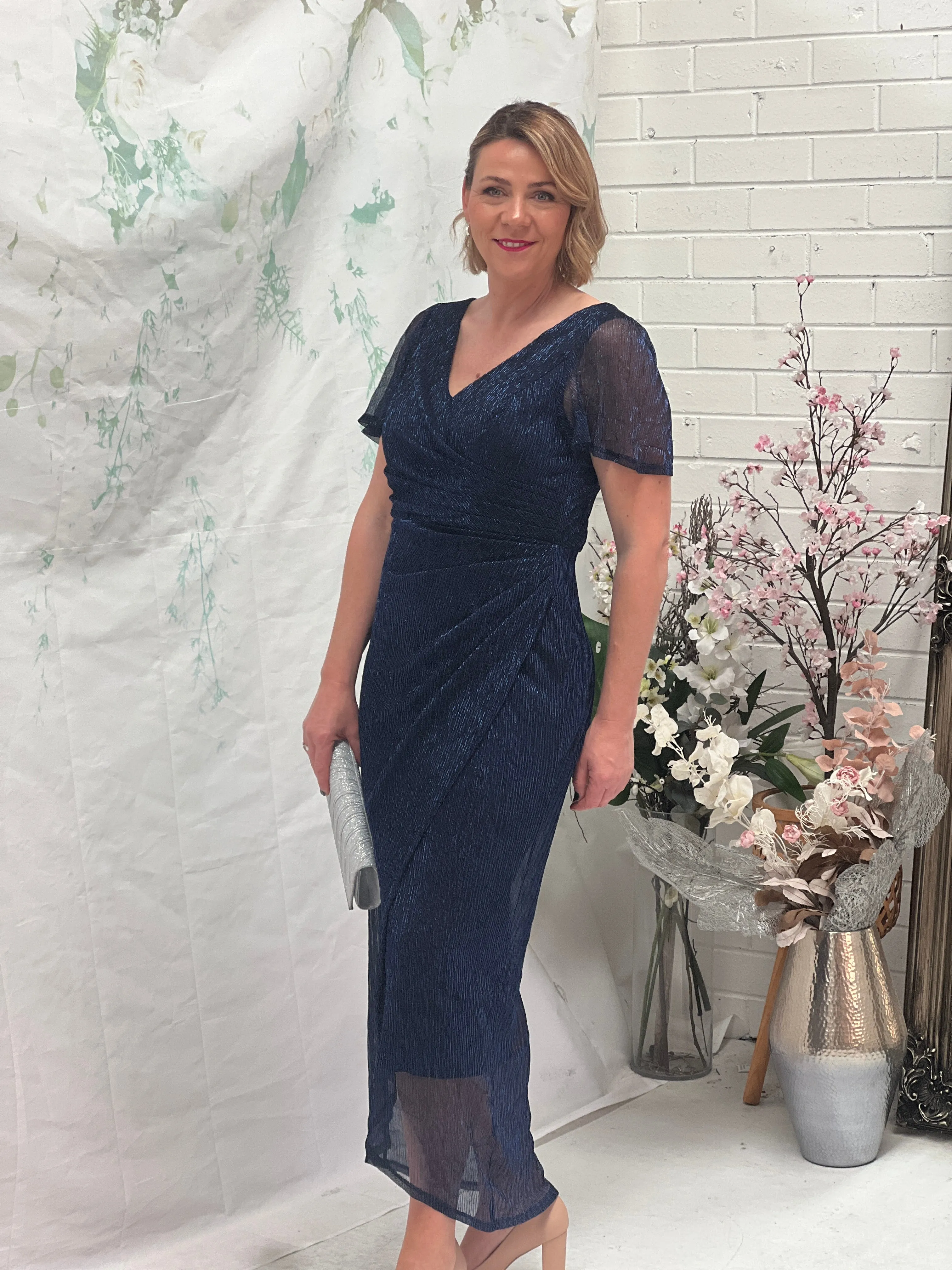 Gemma Navy Shimmer Gown