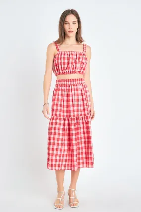 Gingham Midi Skirt