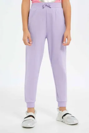 Girls Lilac Jogger Pants