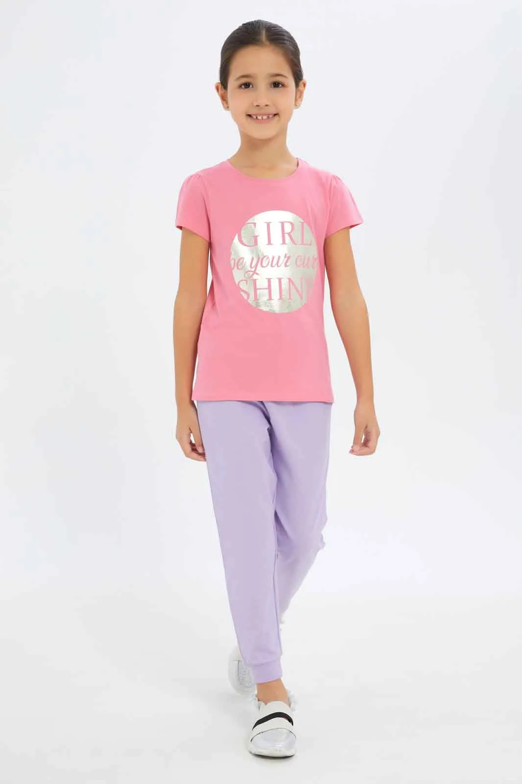 Girls Lilac Jogger Pants