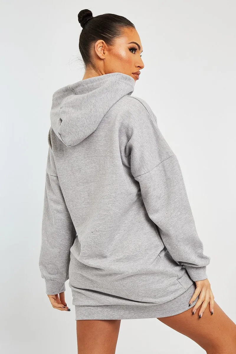 Grey Oversized Hoodie Dress - Eimy