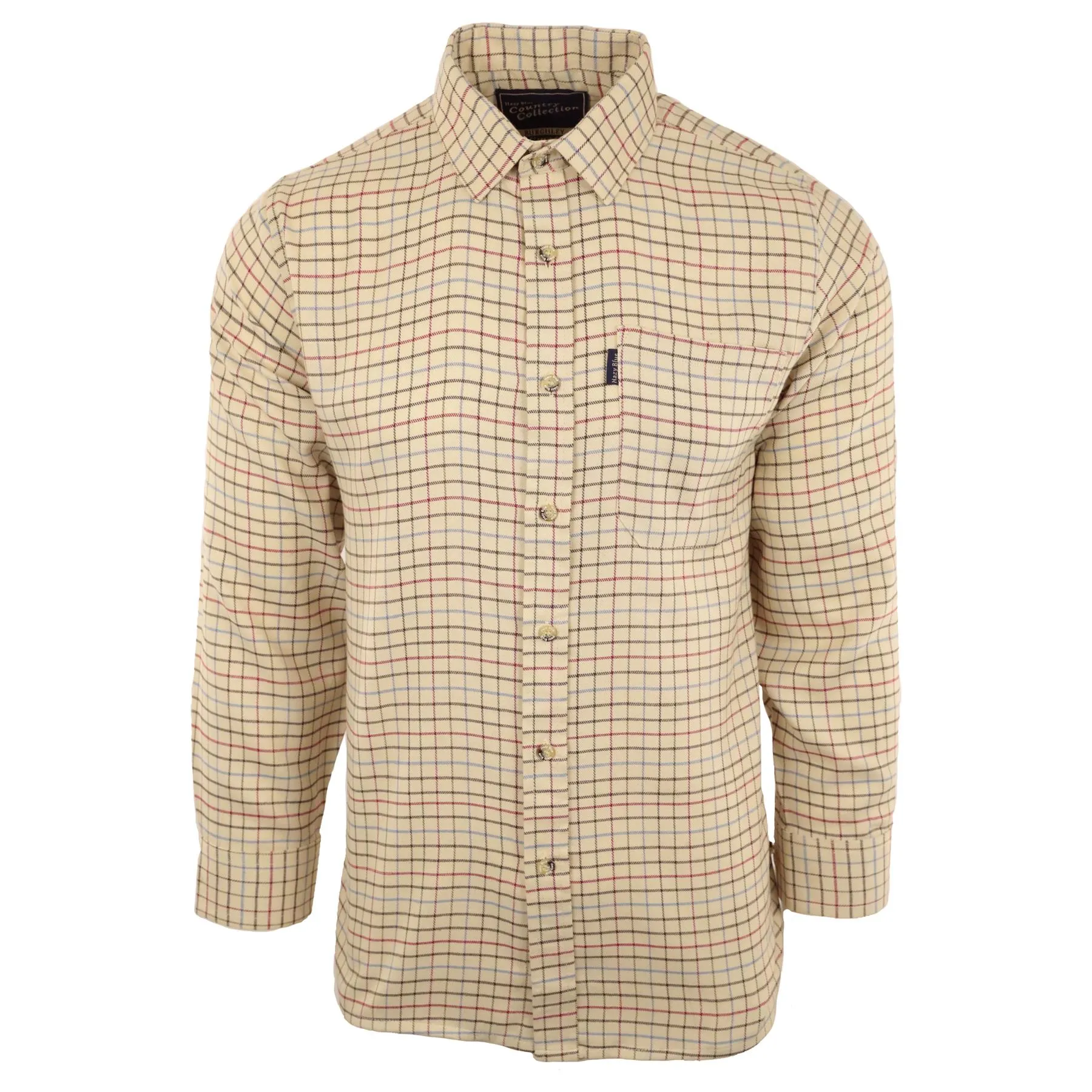 Hazy Blue Mens Long Sleeve Country Check Shirt - Fleece Lined