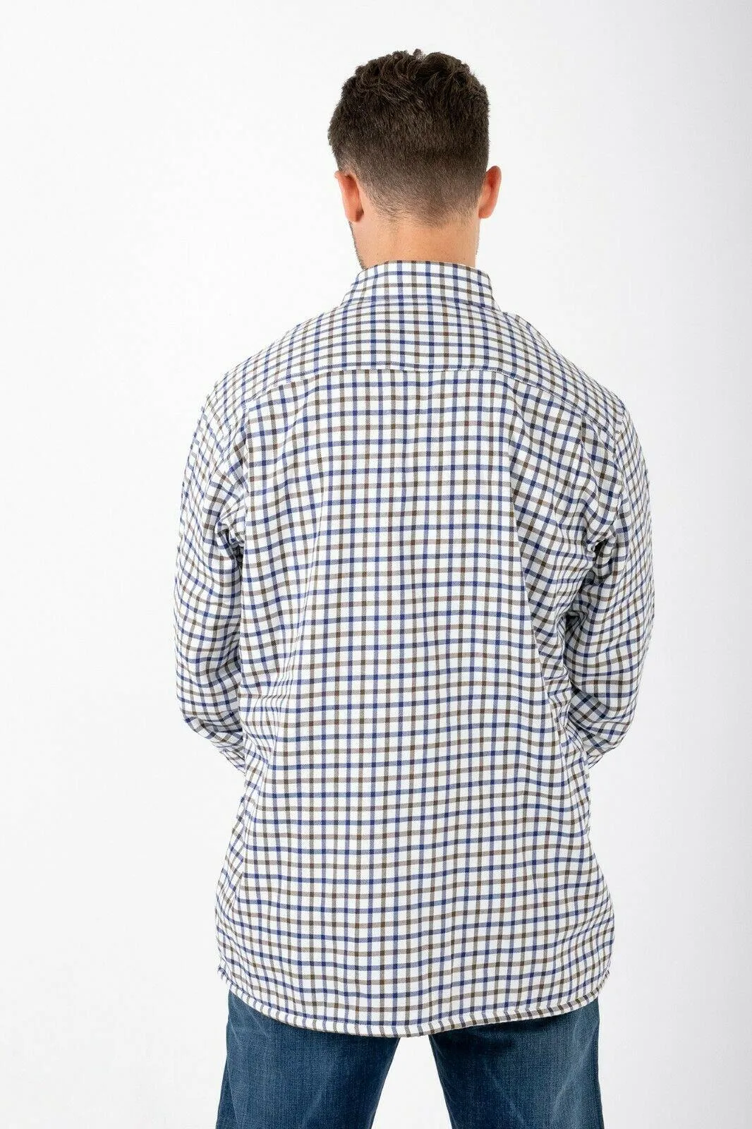 Hazy Blue Mens Long Sleeve Country Check Shirt - Fleece Lined