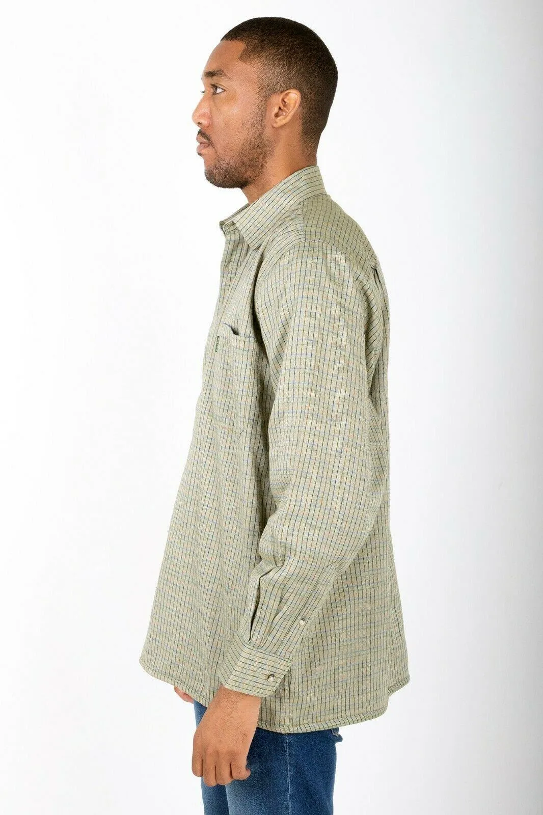 Hazy Blue Mens Long Sleeve Country Check Shirt - Fleece Lined