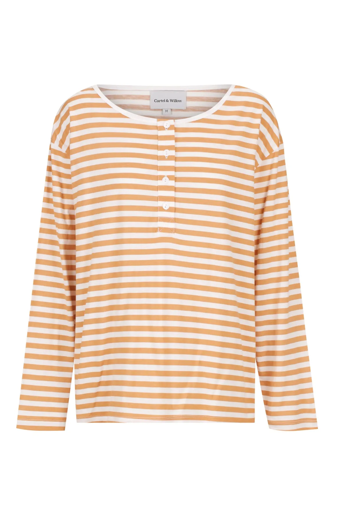 Henley Long Sleeve - Toffee Stripe