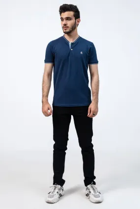 HENLEY T-SHIRT BLUE