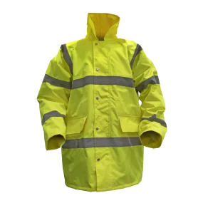 Hi-Vis Yellow Motorway Jacket with Quilted Lining - XX-Large