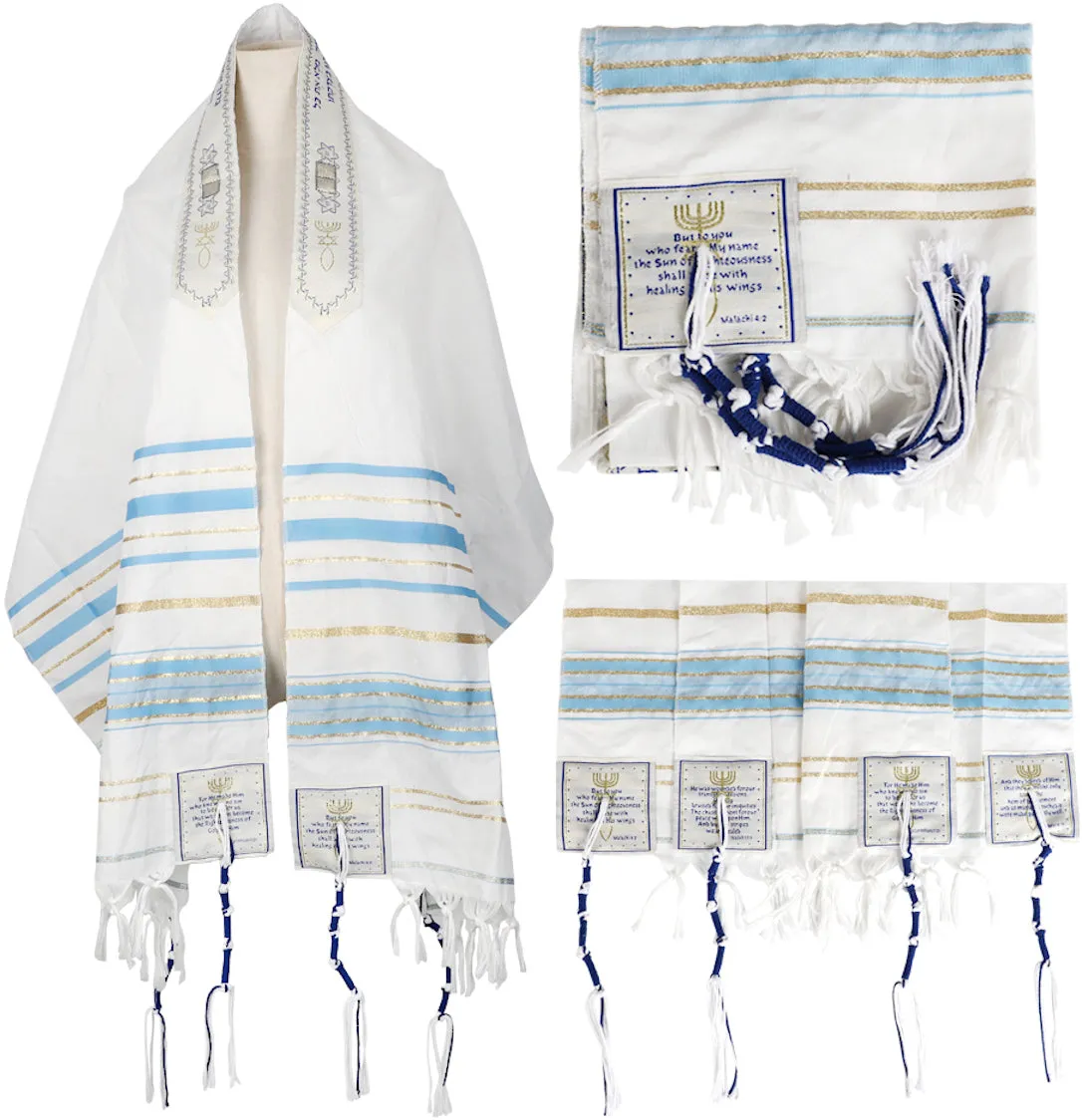 Holy Land Market Messianic Christian Shawl/Tallit - The Messiah Tallit - Medium Size (72 x 32 Inches)