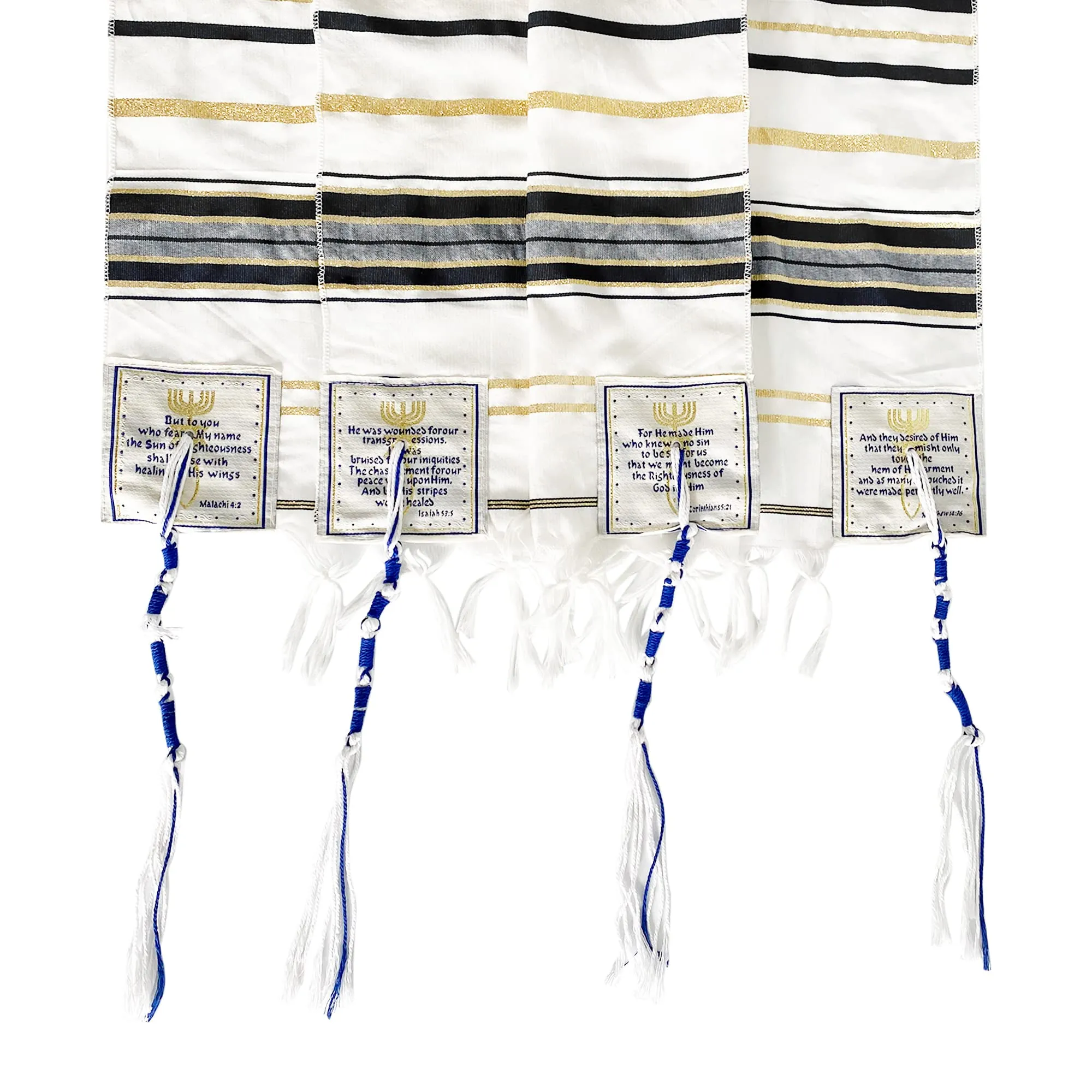 Holy Land Market Messianic Christian Shawl/Tallit - The Messiah Tallit - Medium Size (72 x 32 Inches)