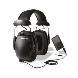 Honeywell Howard Leight 1030110 Sync Stereo Earmuff, 25 dB NRR, Black, Over the Head, Pack of 2