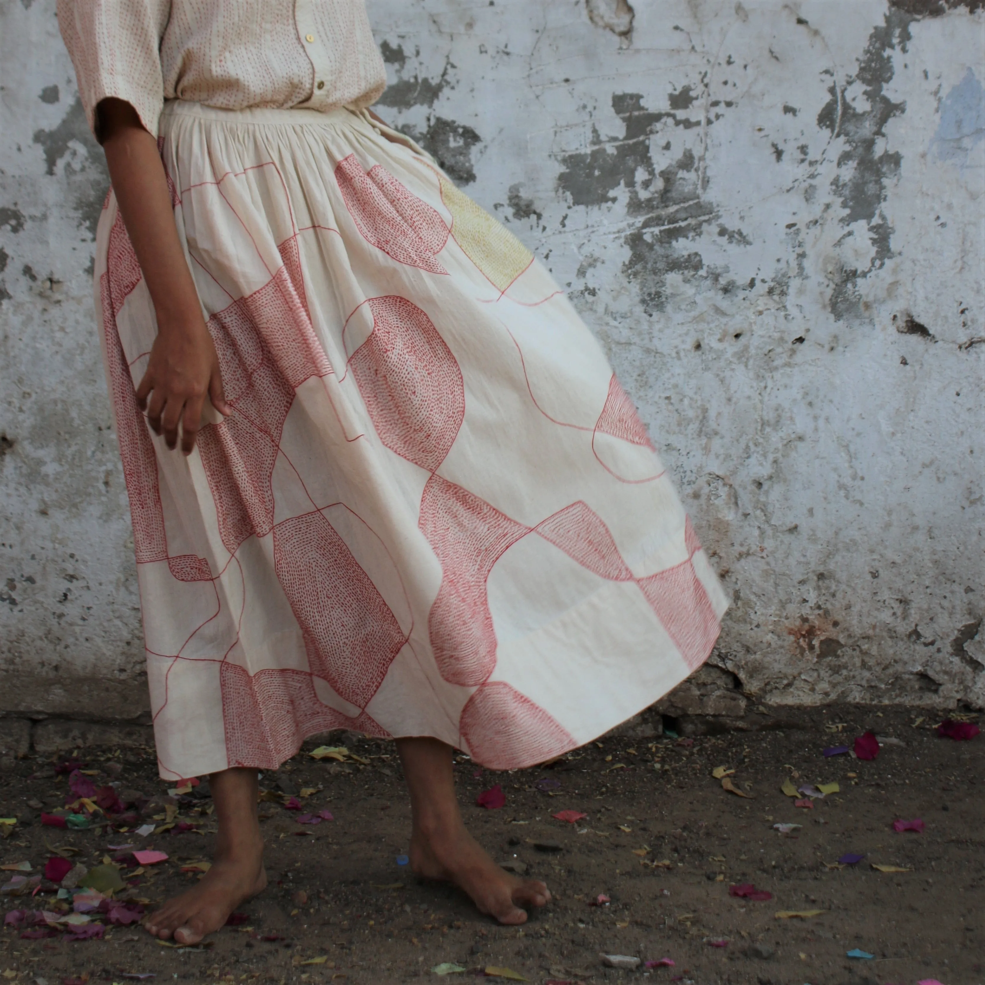 India, RaasLeela, Handstitched Taru Shirt and Hina Skirt