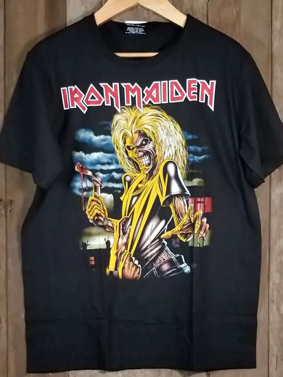 Iron Maiden Killers Men's Large Short Sleeve 100% Cotton New Vintage Band T Shirt