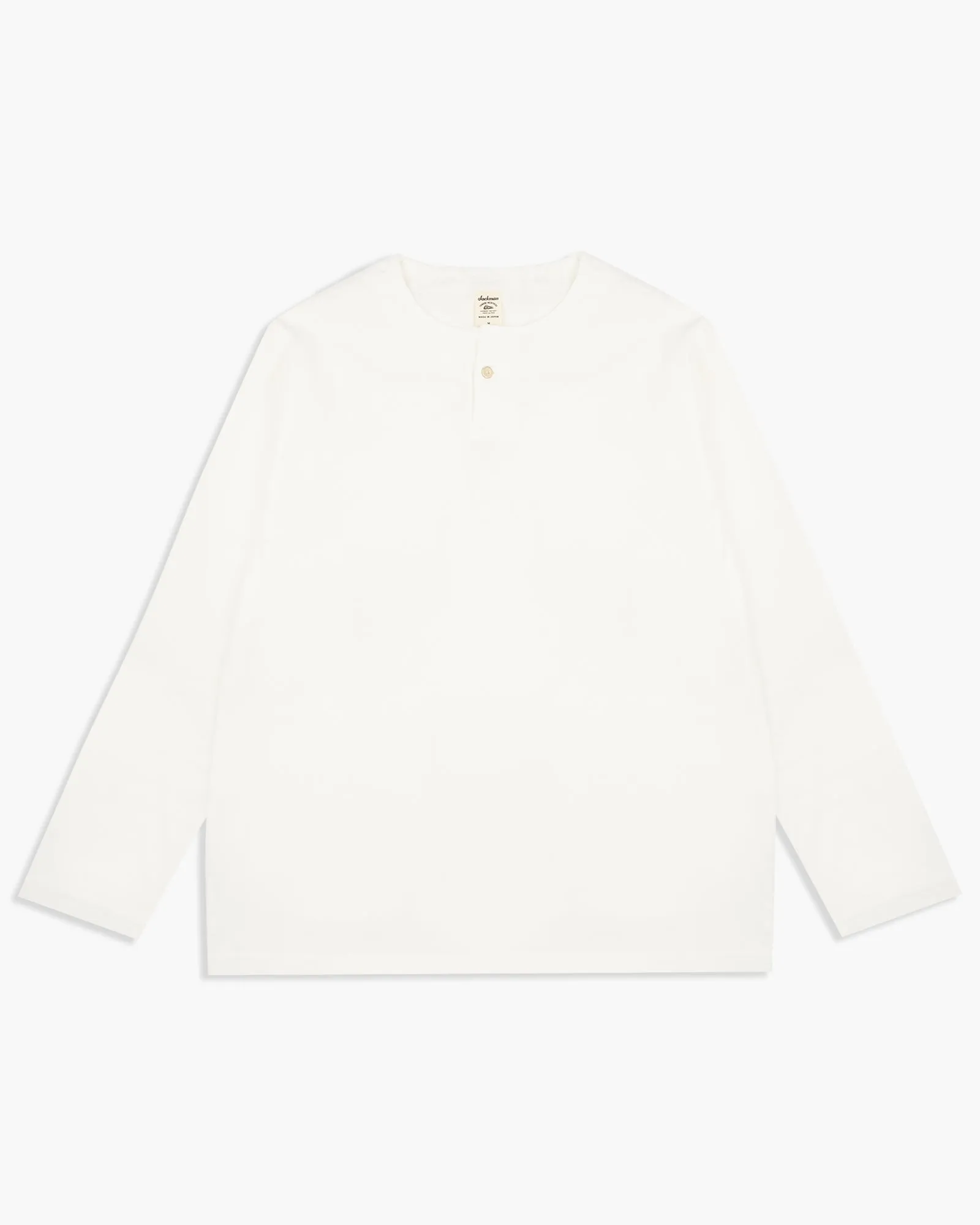 Jackman L/S Henley Neck Tee - White