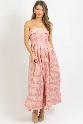 JAIDA PINK JACQUARD DRESS