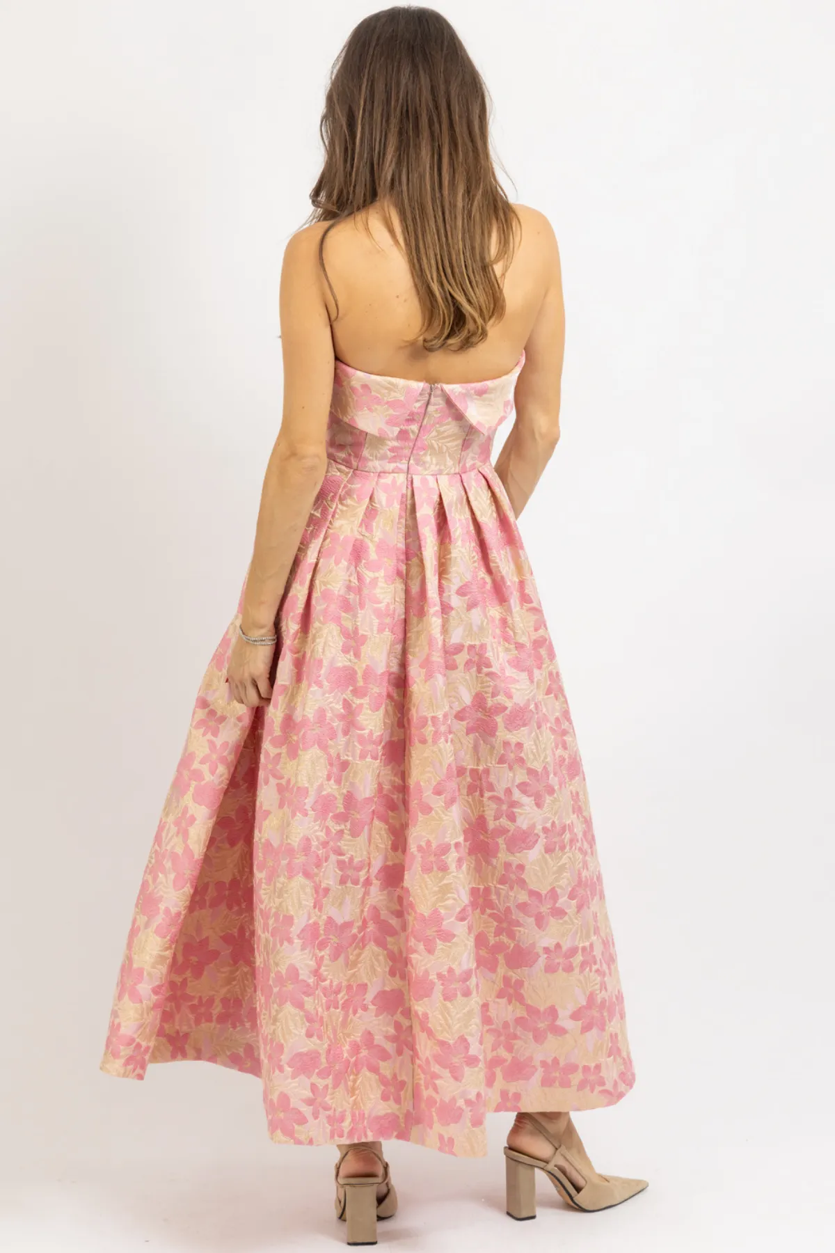 JAIDA PINK JACQUARD DRESS