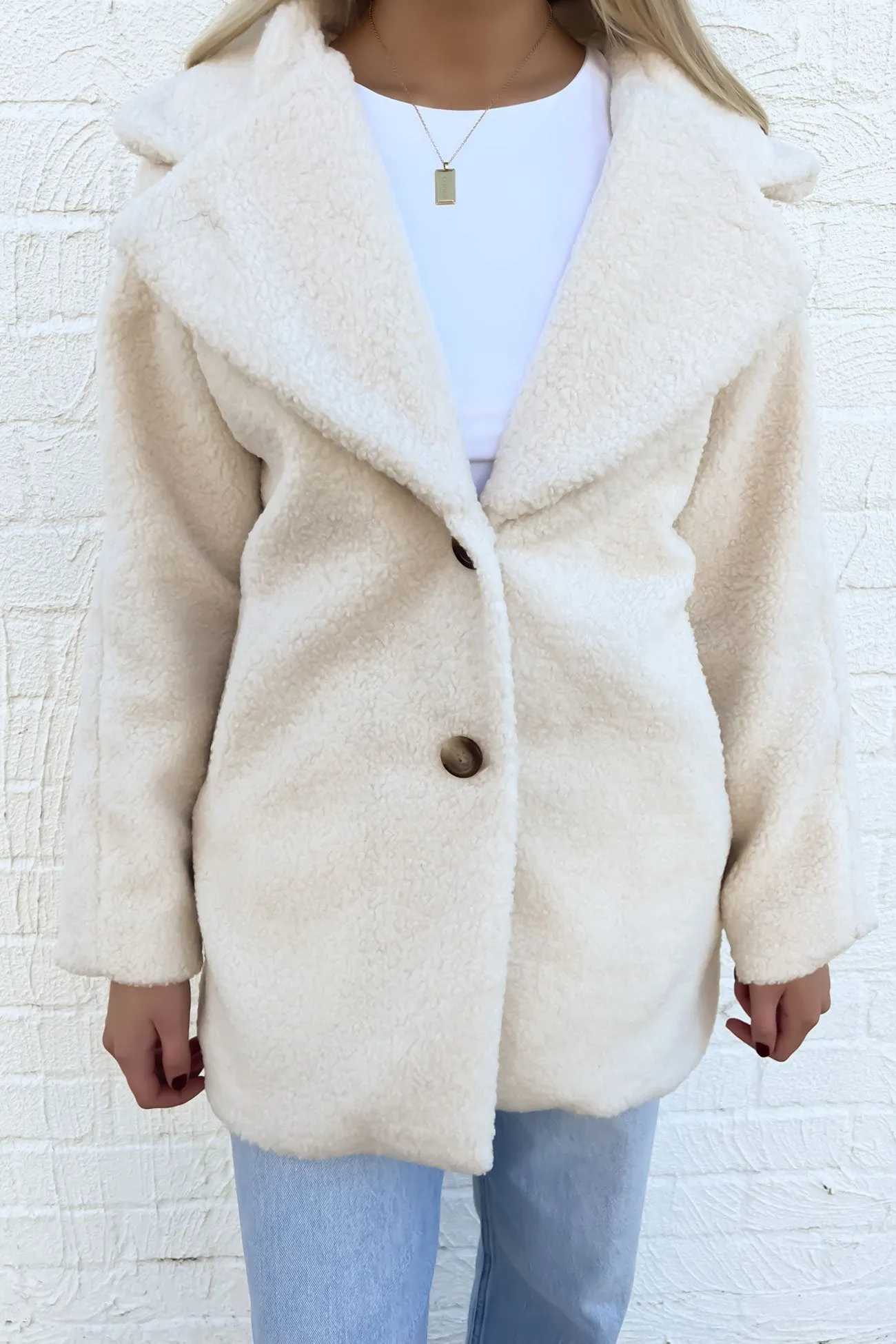 Jessie Teddy Coat Cream