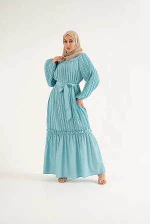 Jewel Pleat Maxi Dress Sea Green