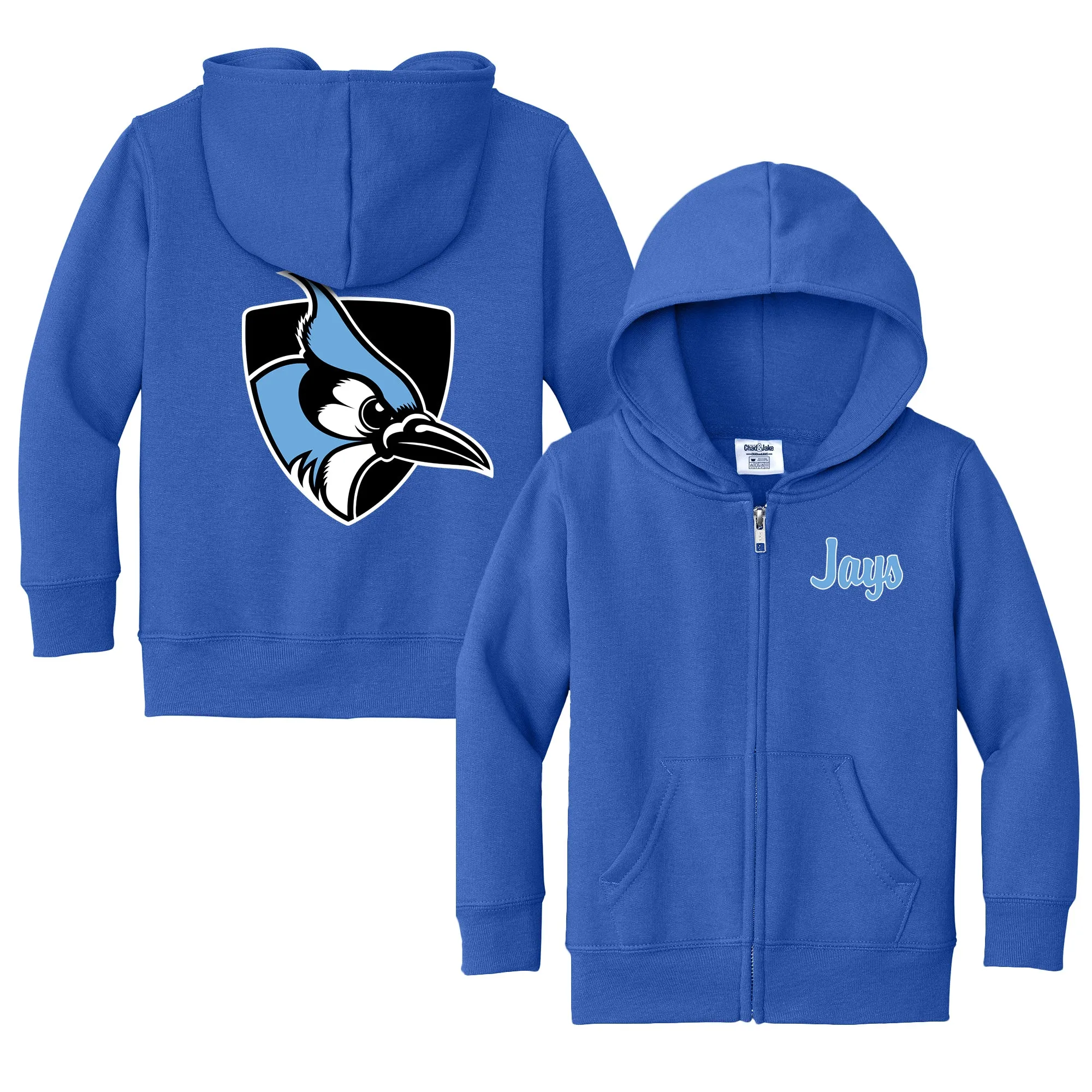 Johns Hopkins Blue Jays Logo Toddler Full-Zip Sweatshirt