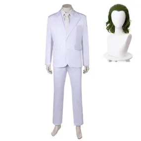 Joker: Folie à Deux (2024) Arthur Fleck White Outfit Party Carnival Halloween Cosplay Costume