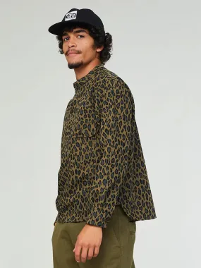 Kabul Shirt: Cheetah Cotton Khaki (FINAL SALE)