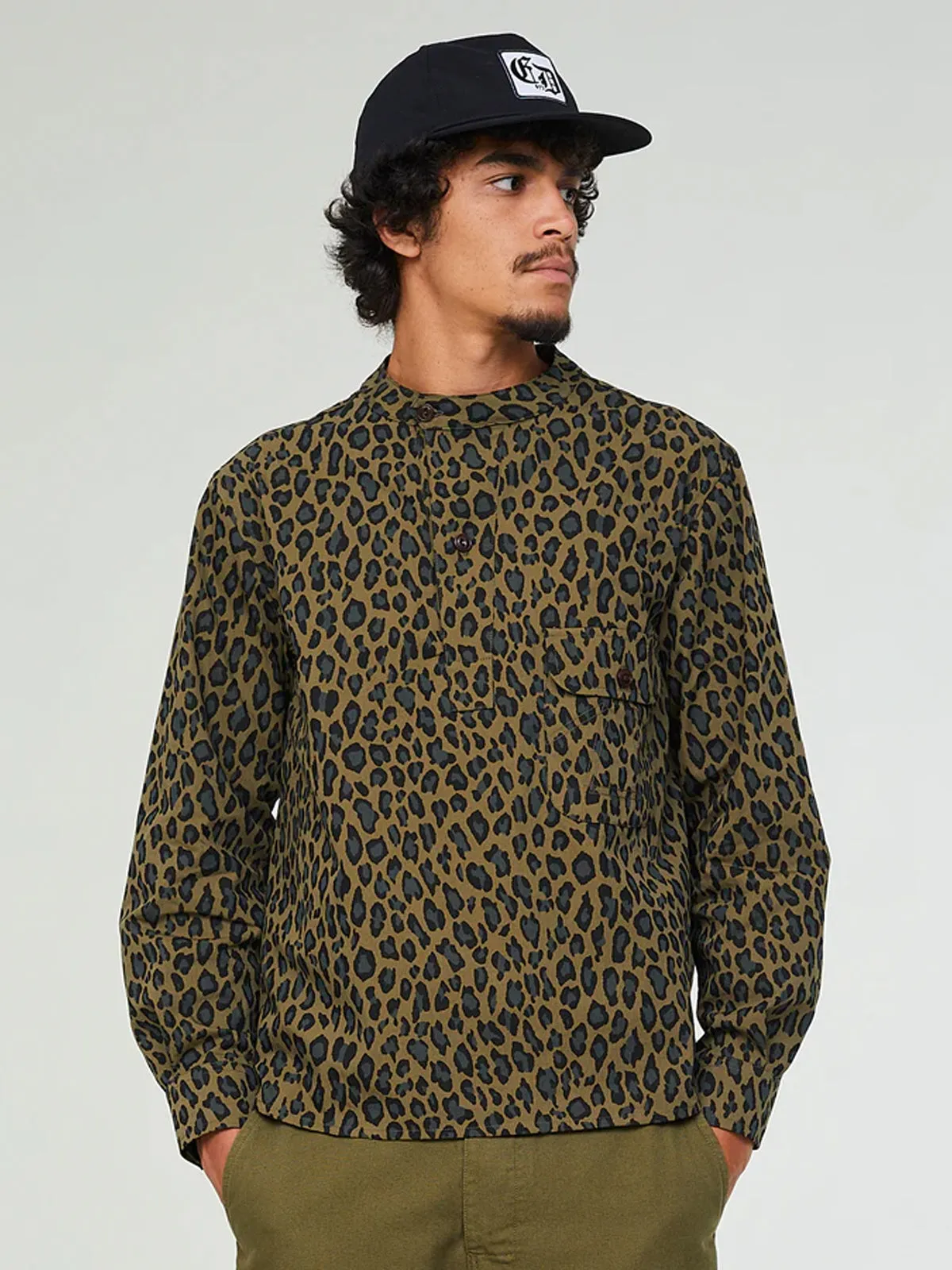 Kabul Shirt: Cheetah Cotton Khaki (FINAL SALE)