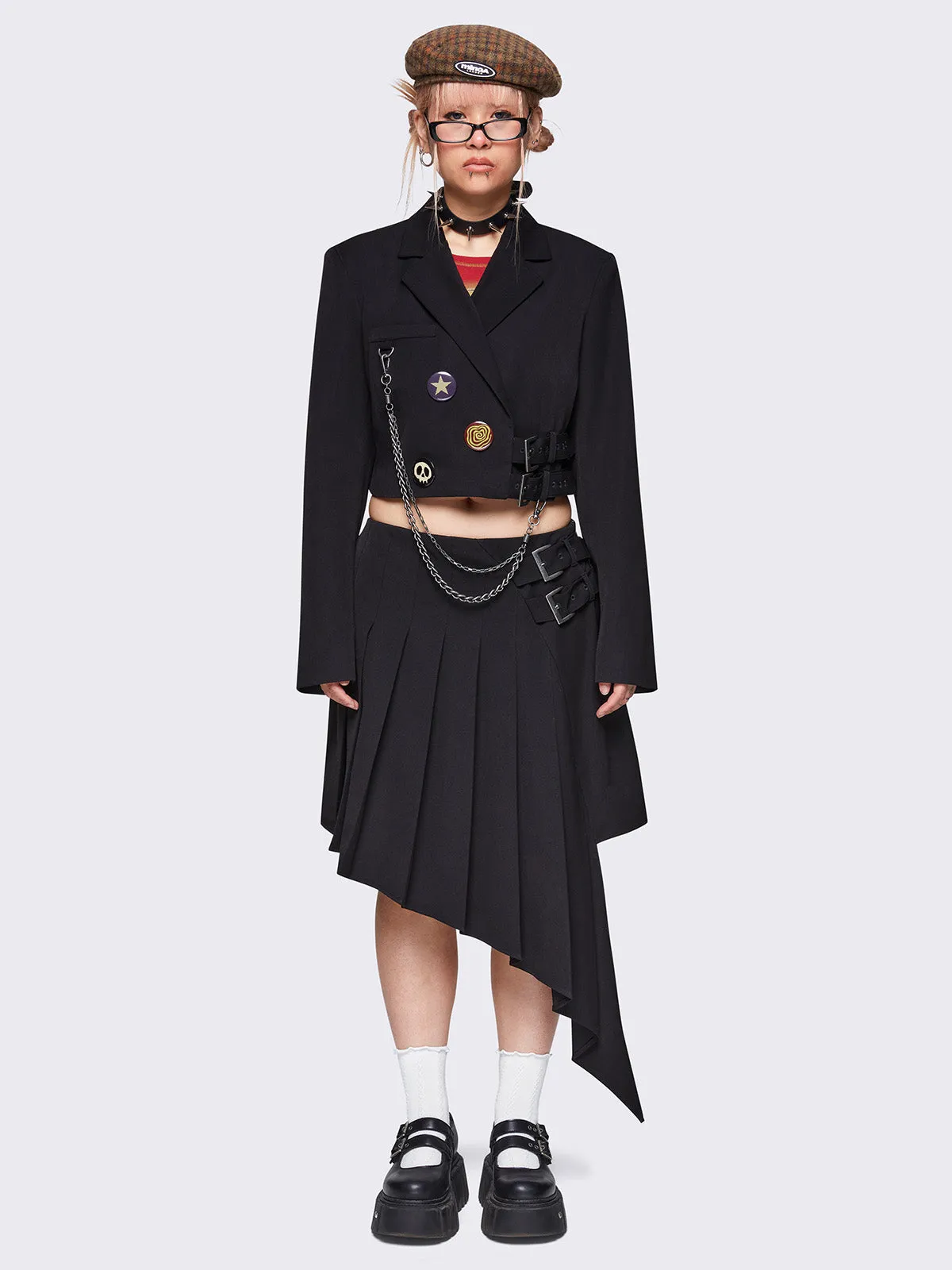 Kya Black Asymmetric Skirt