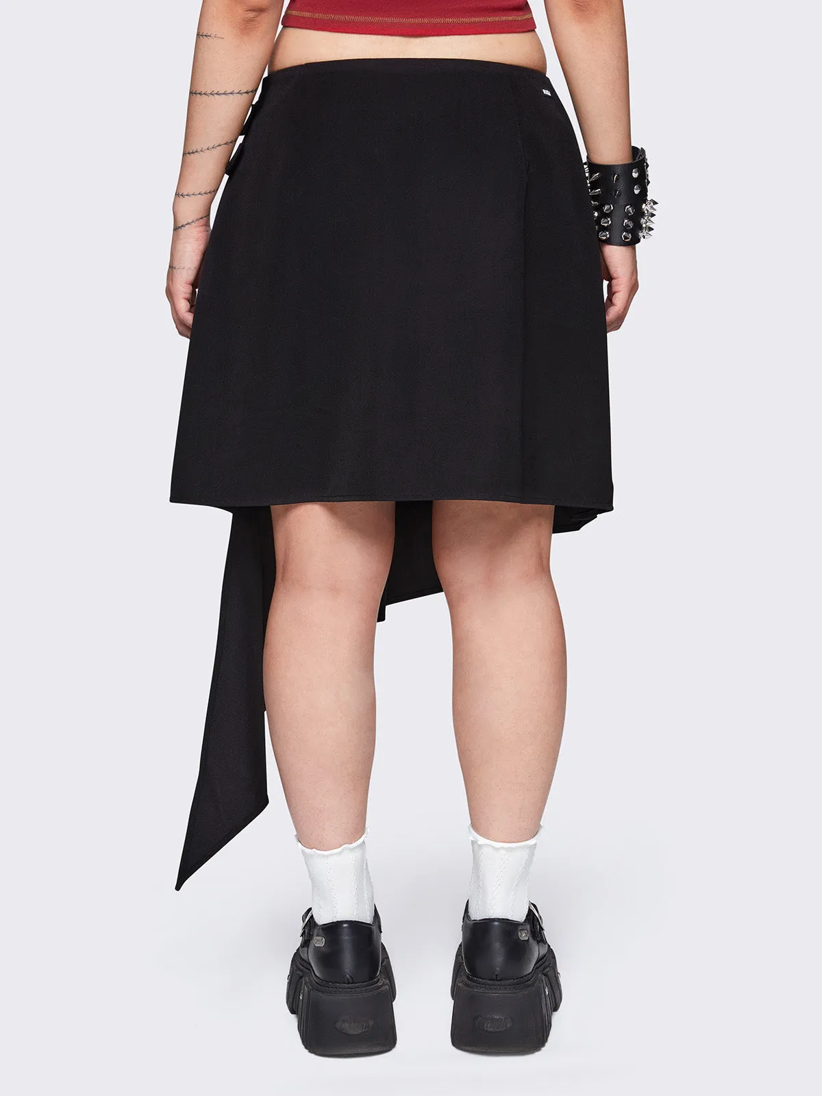 Kya Black Asymmetric Skirt