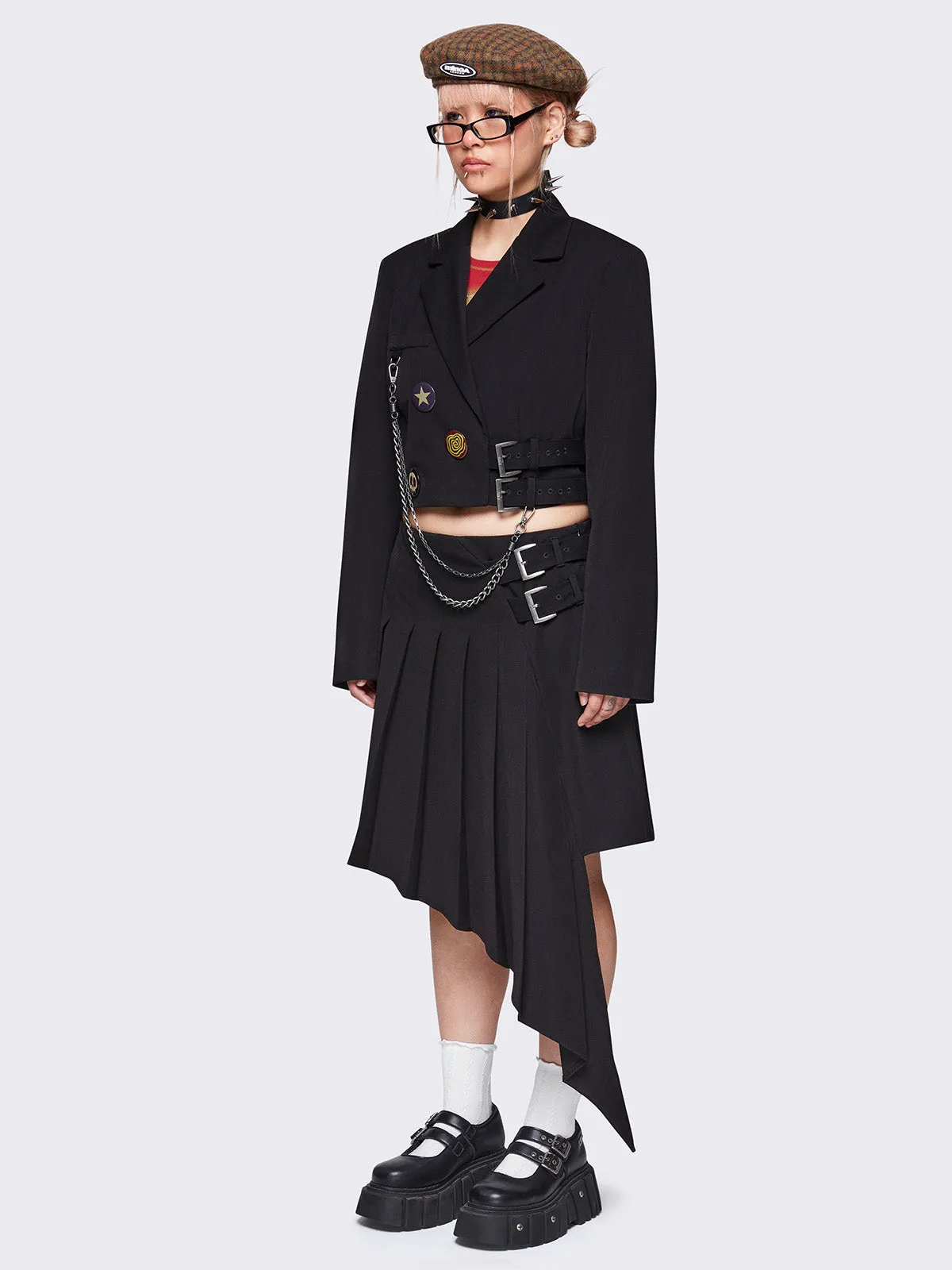 Kya Black Asymmetric Skirt