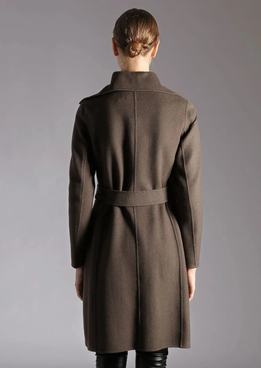 Ladies Double Collar Woven Coat