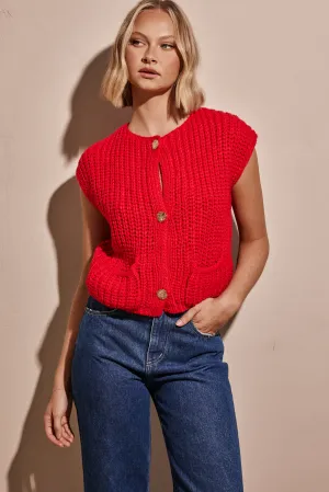 Laila Knit Vest (Red)