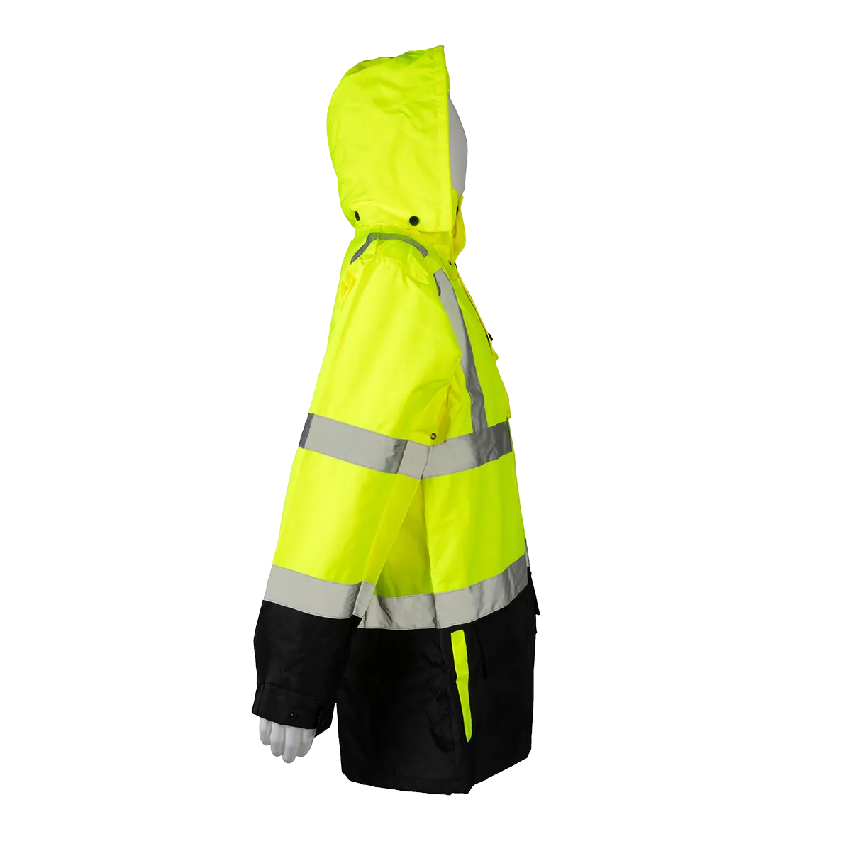 LBPJ3IN1-C3 ANSI Class 3 High-Vis Lime /Black Bottom Waterproof 3-in-1 Parka Jacket