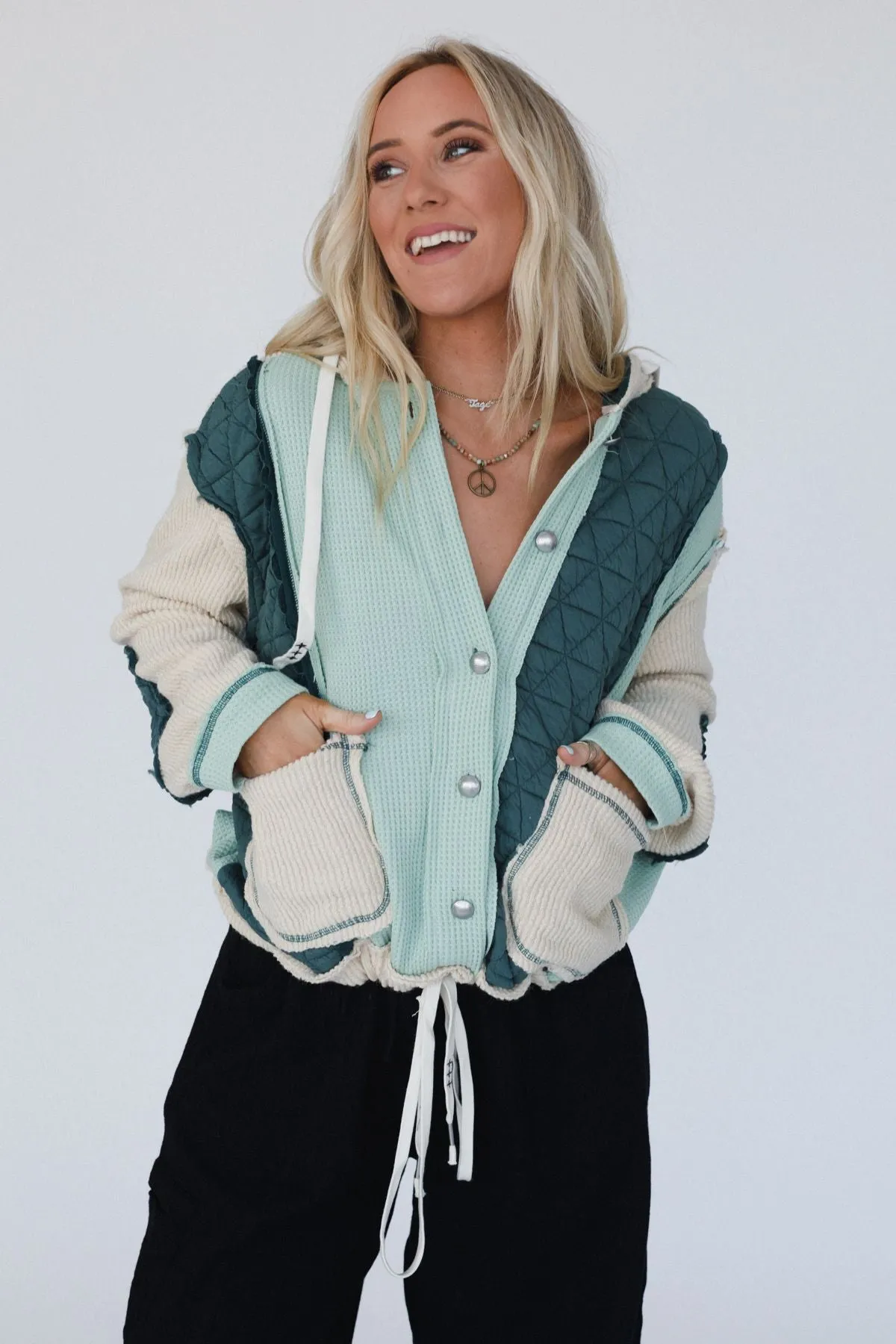 Leighton Button Up Jacket - Green