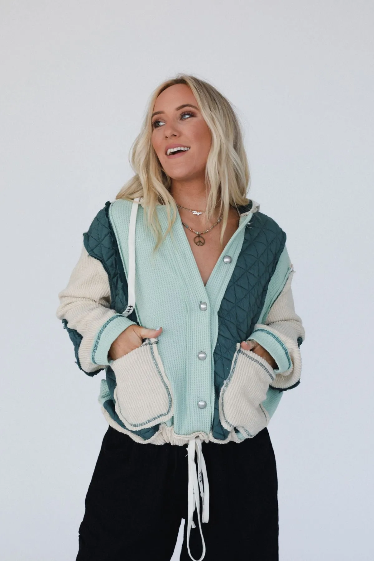 Leighton Button Up Jacket - Green