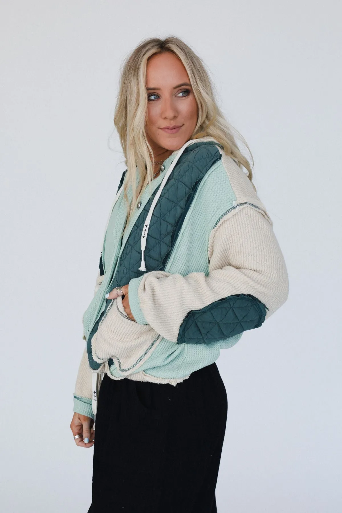 Leighton Button Up Jacket - Green