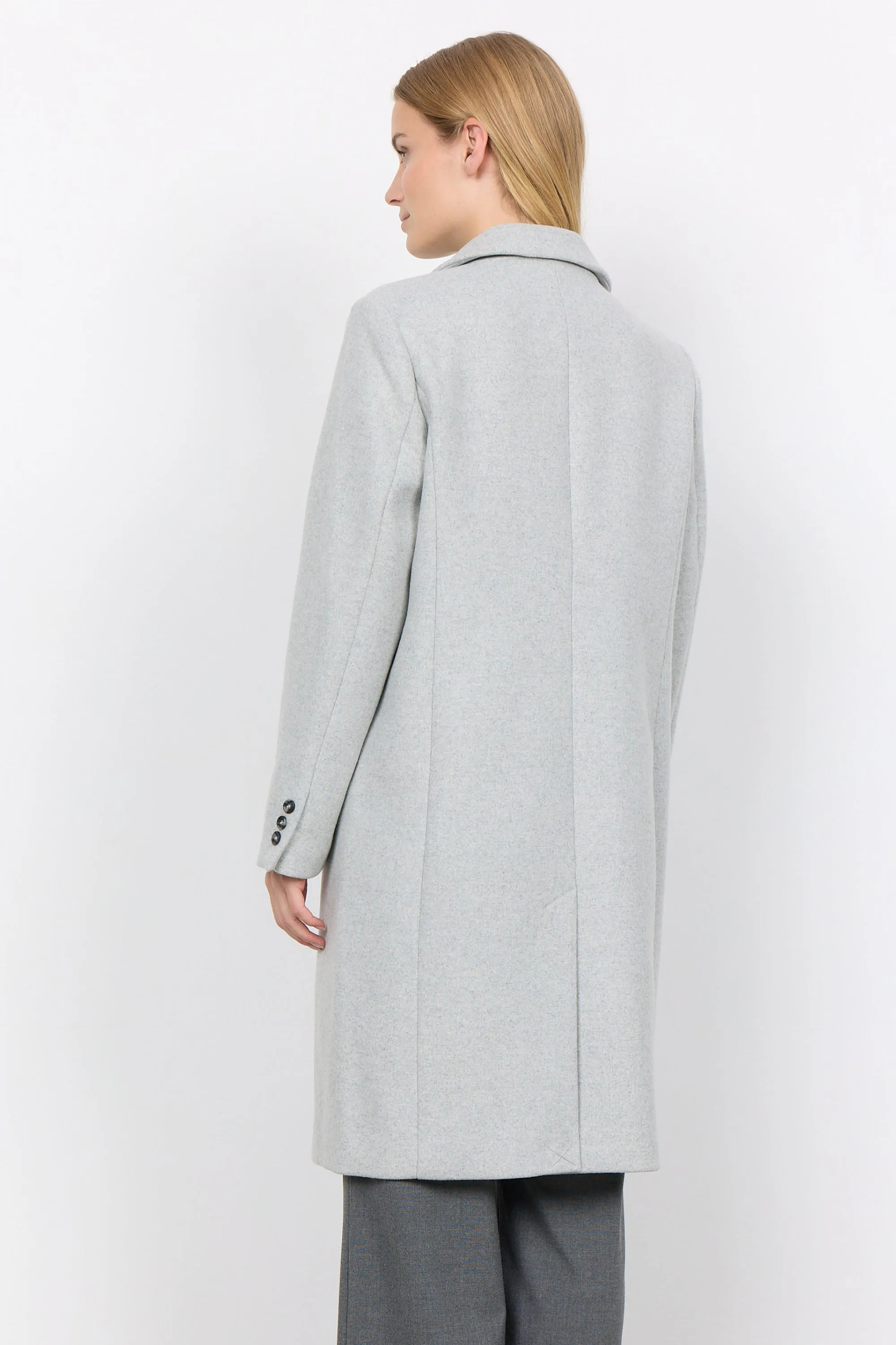 LIGHT GREY MELANGE COAT