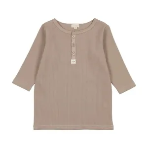 Lil Legs Taupe 3/4 Sleeve Henley