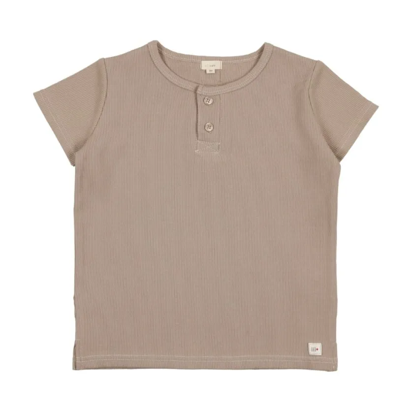 Lil Legs Taupe Boys Boxy Henley