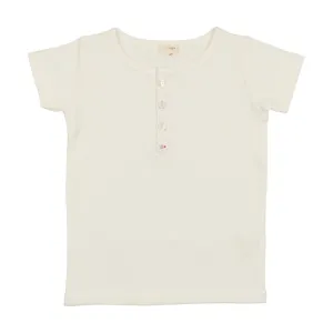 Lil Legs White Short Sleeve Henley