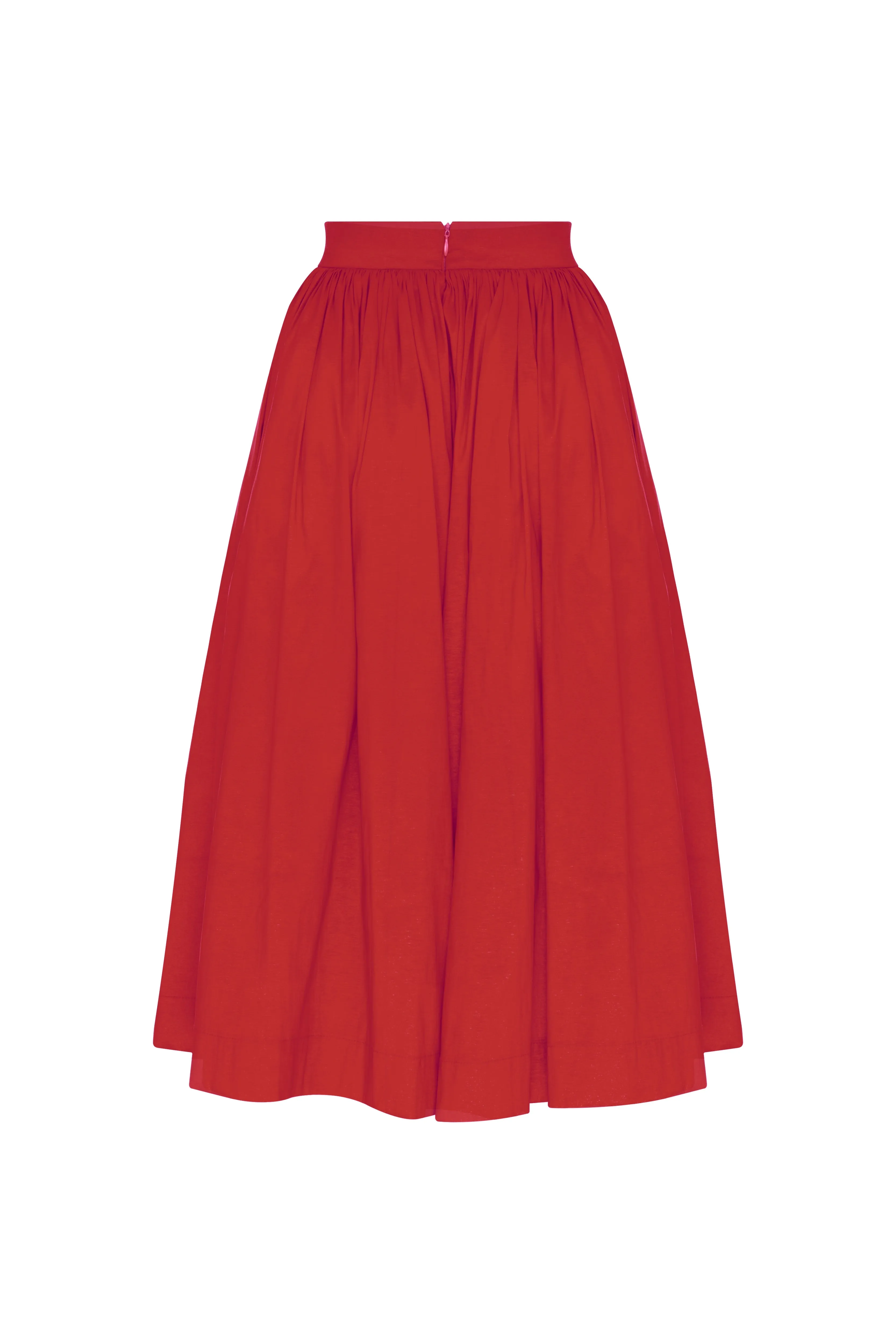 Lou Lou Midi Skirt in Rouge