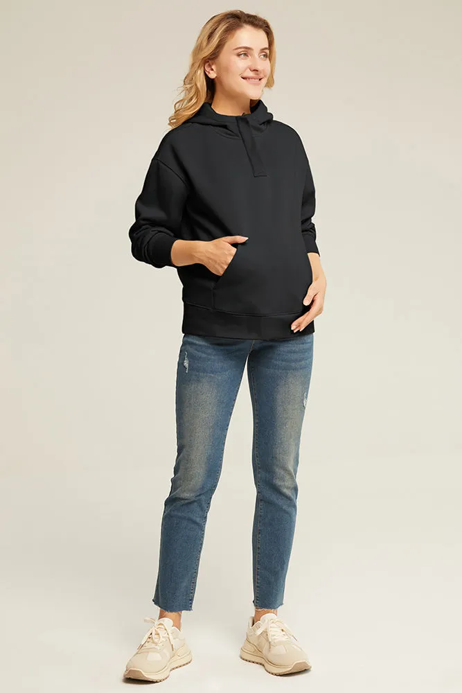 Maacie Maternity Ribbed Cuff Long Sleeve Hoodies