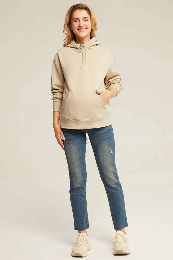 Maacie Maternity Ribbed Cuff Long Sleeve Hoodies