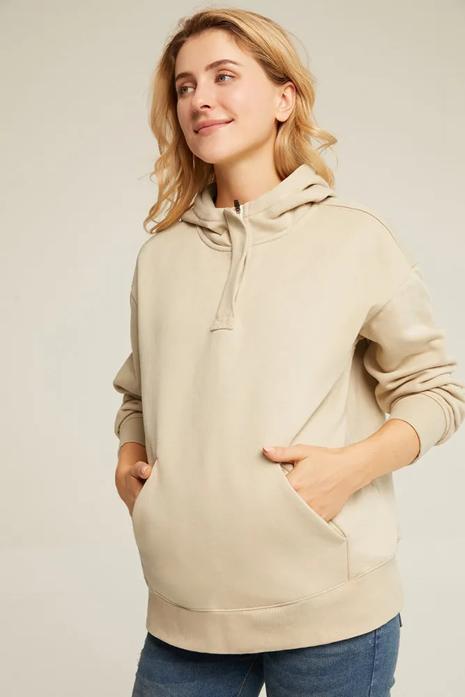 Maacie Maternity Ribbed Cuff Long Sleeve Hoodies