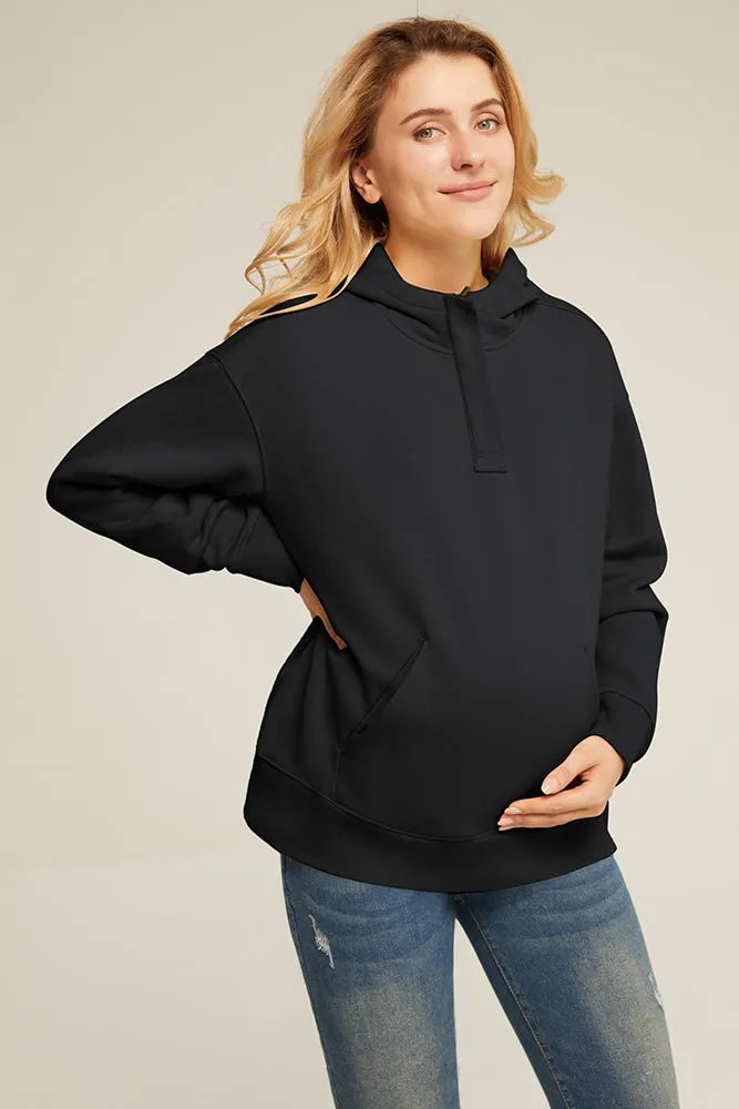 Maacie Maternity Ribbed Cuff Long Sleeve Hoodies