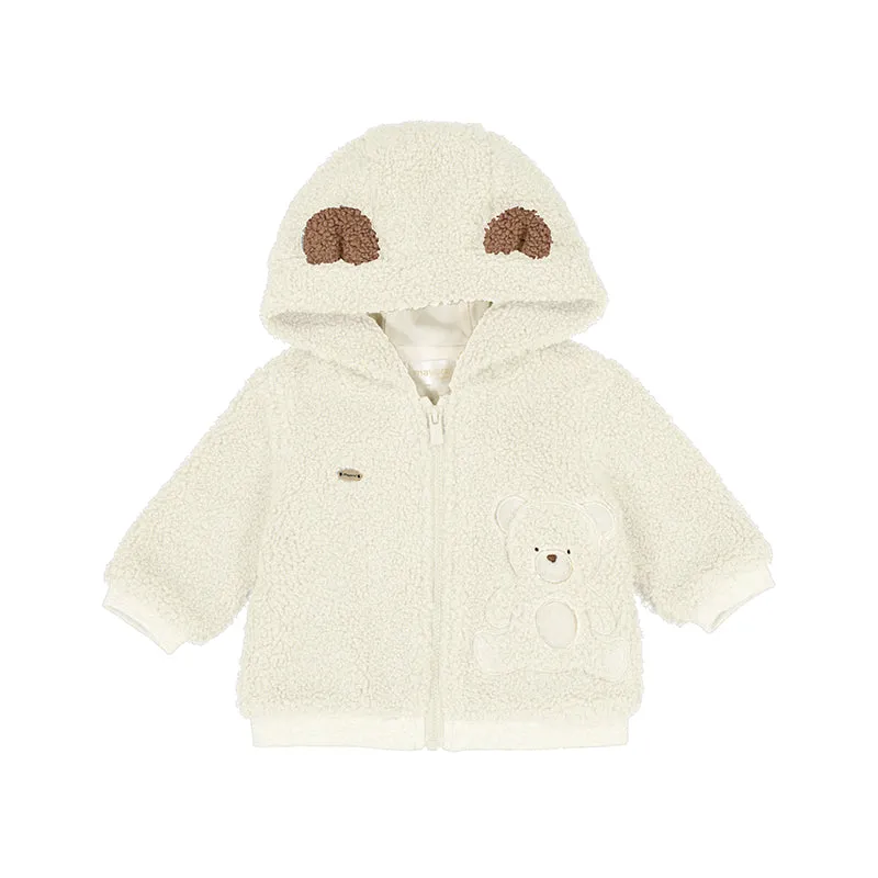 MAY Cream Hooded Bear Teddy Coat