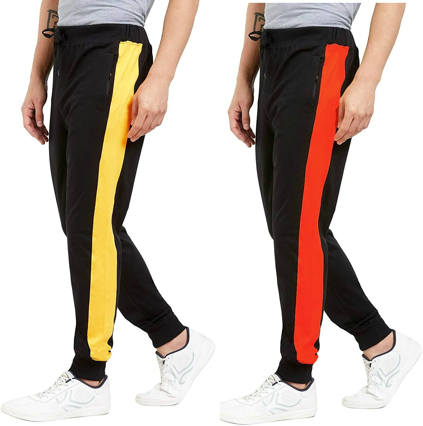 Men Colorblock Red/Yellow Joggers (Pack of 2)