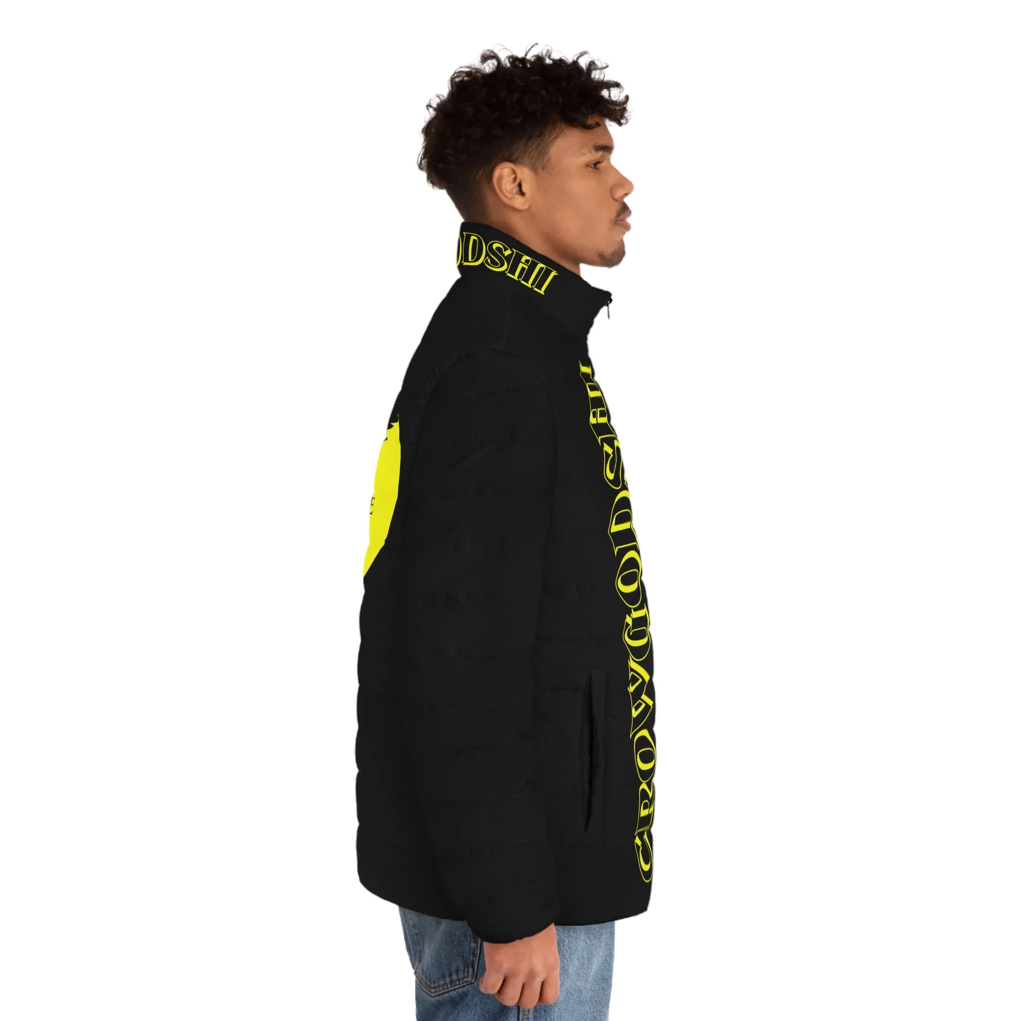 Men's 3rd GEN Puffer Jacket, BLACK W/ YELLOW LOGO